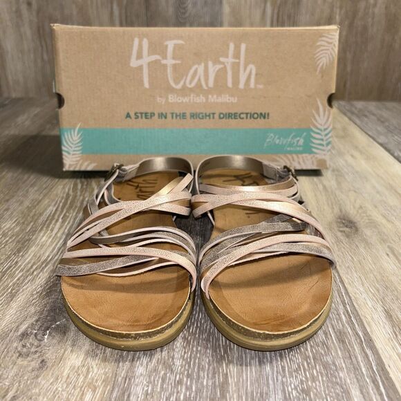 Blowfish 4 Earth Marine Strappy Criscross Sandals Recycled Womens US Size 9 - Picture 3 of 11